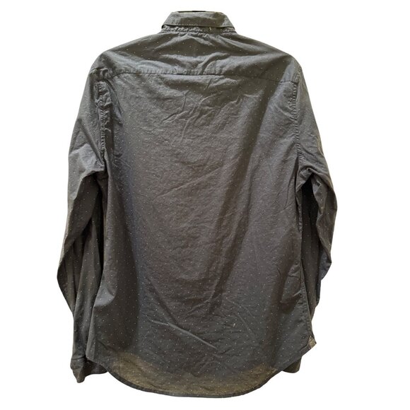 Denim & Flower Ricky Singh Mens Long Sleeve Navy Blue Polka Dot Button-Down Shir - Picture 2 of 7